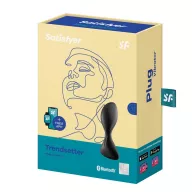 SATISFYER fenékdugó Trendsetter Black - fekete színben, vibrátoros, okos, vízálló, akkumulátoros, ingyenes applikációval