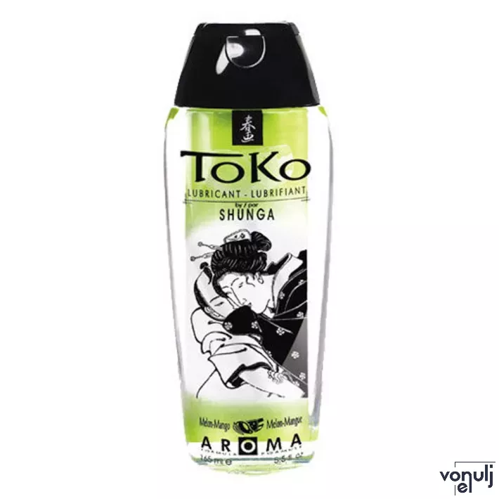 SHUNGA intim síkosító Toko Aroma Lubricant Melon&Mango 165 ml - vízbázisú, ehető, dinnye-mangó ízű, bársonyos, hosszantartó