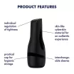 SATISFYER maszturbátor Men Classic Black - vákuumos, vízálló, fekete tokban