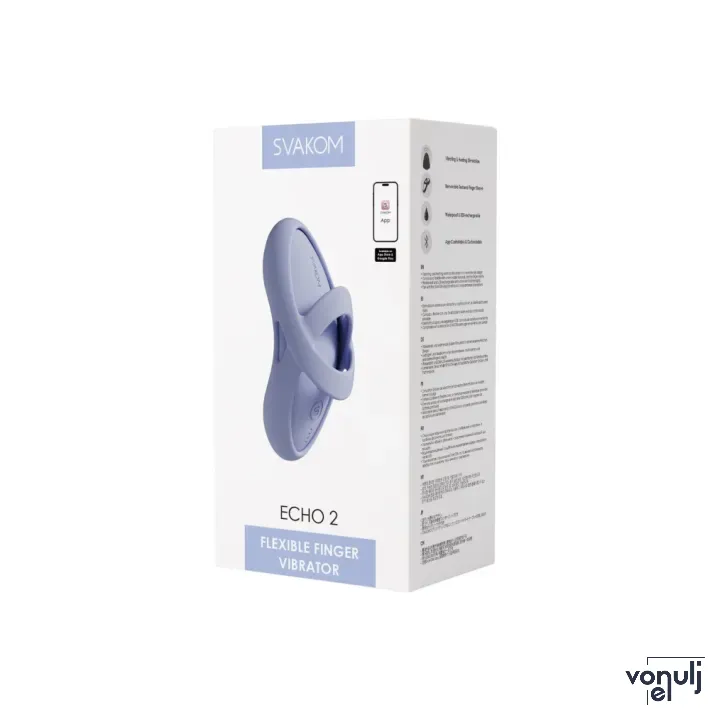 Ujjvibrátor Svakom Echo 2 Sky Blue - akkumulátoros,vízálló