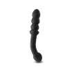 NS NOVELTIES análbot Renegade Duel Black - fekete színben, vibrátoros, kétvégű anál plug, akkumulátoros, szilikon, vízálló, 21,4 cm