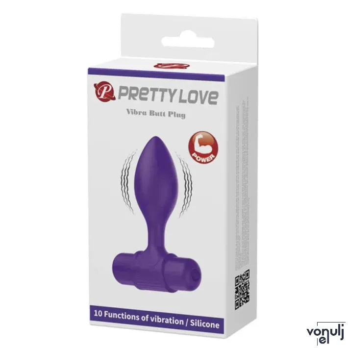 PRETTY LOVE fenékdugó Vibra Butt Plug Purple - lila színben, vibrátoros, elemes