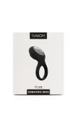 SVAKOM péniszgyűrű Tyler Black - fekete színben, vibrációs funkcióval, vízálló, akkumulátoros
