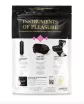 BIJOUX INDISCRETS szett Instruments Of Pleasure Purple - elemes minivibrátor, síkosító, maszk, kötöző, fekete színben