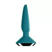 SATISFYER fenékdugó Plug-ilicious 1 Petrol - türkiz színben, vibrátoros, okos, vízálló, akkumulátoros, ingyenes applikációval