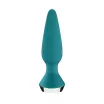 SATISFYER fenékdugó Plug-ilicious 1 Petrol - türkiz színben, vibrátoros, okos, vízálló, akkumulátoros, ingyenes applikációval