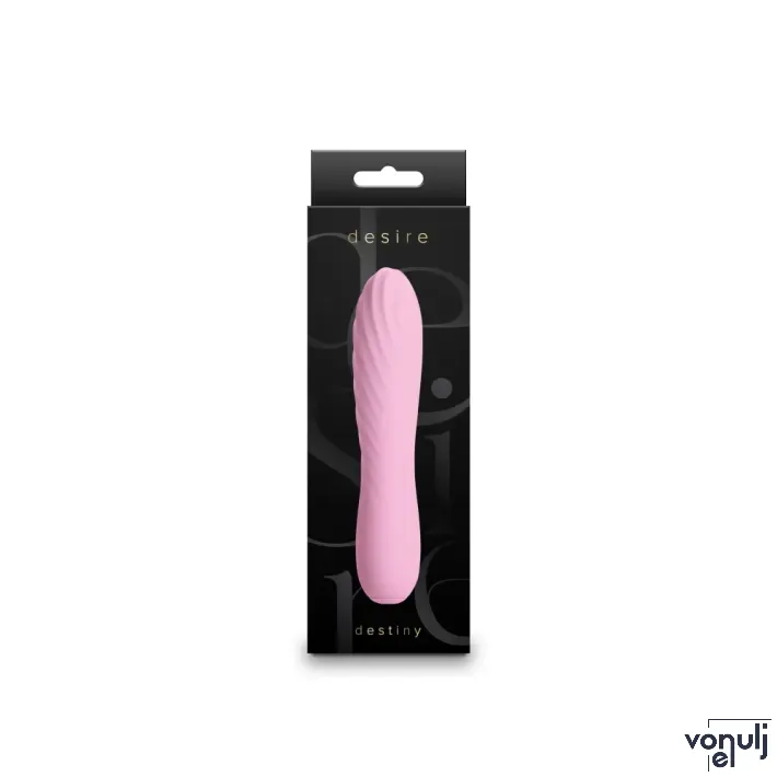 NS NOVELTIES rúdvibrátor Desire Destiny Azalea - rózsaszín színben, bordázott stimuláló felszínnel, vízálló, akkumulátoros