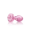 NS NOVELTIES fenékdugó Crystal Flower Pink - üveg, rózsaszín színben, virágos talppal, vízálló (.8.9 cm)