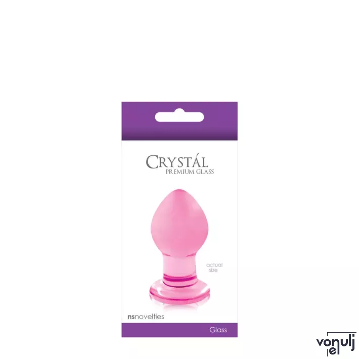 NS NOVELTIES fenékdugó Crystal Small Pink - rózsaszín színben, üveg, S méretben, vízálló (6,4 cm)