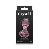 NS NOVELTIES fenékdugó Crystal Flower Pink - üveg, rózsaszín színben, virágos talppal, vízálló (.8.9 cm)