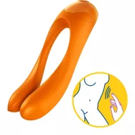 SATISFYER párvibrátor Candy Cane - narancssárga színben, vízálló, akkumulátoros