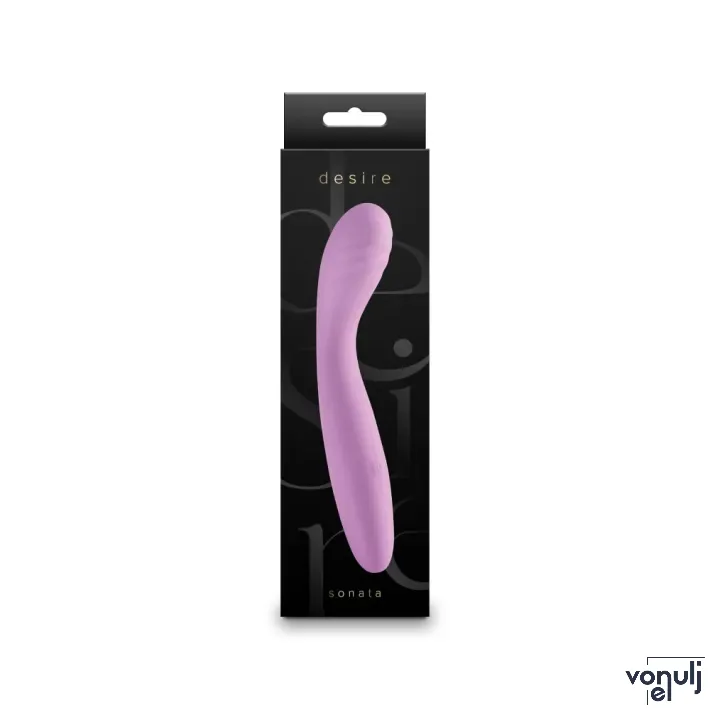 NS NOVELTIES g pont vibrátor Desire Sonata Bubblegum - lila színben, ívelt kialakítású, bordázott fejrésszel, vízálló, akkumulátoros