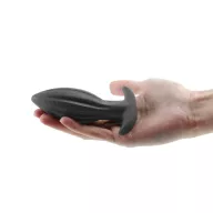RENEGADE fenékdugó Bomba Black Small - fekete színben, stimuláló felszínnel, S méretben, vízálló, szilikon (12,5 cm)