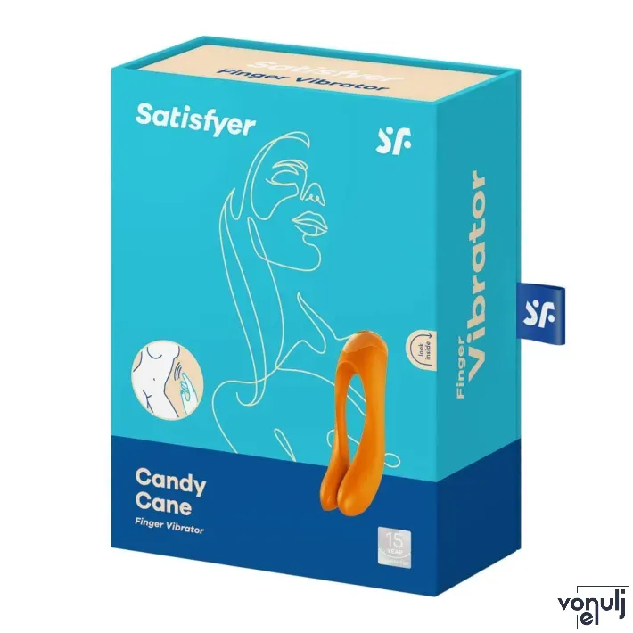 SATISFYER párvibrátor Candy Cane - narancssárga színben, vízálló, akkumulátoros