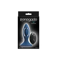 RENEGADE fenékdugó V2 Blue - kék színben, vibrátoros, letapasztható, távirányítóval, akkumulátoros