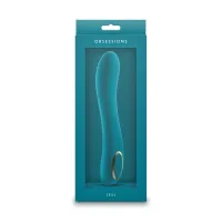 NS NOVELTIES g pont vibrátor Obsessions Zeus Dark Green - türkíz színben, ívelt kialakítású, vízálló, akkumulátoros