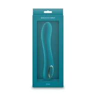 NS NOVELTIES g pont vibrátor Obsessions Zeus Dark Green - türkíz színben, ívelt kialakítású, vízálló, akkumulátoros