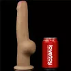 LOVETOY élethű dildó 11" NATURE COCK PLATINUM - nagy méretű, teljes méretű herékkel, kétrétegű, hosszított, letapasztható, szilikon (28cm)