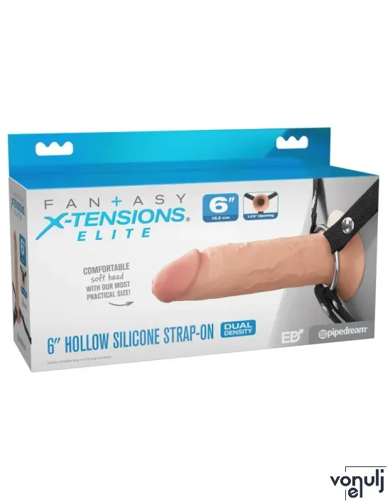 Strapon dildó hámmal Pipedream 6" Dual Density - vízálló, (15,2 cm)