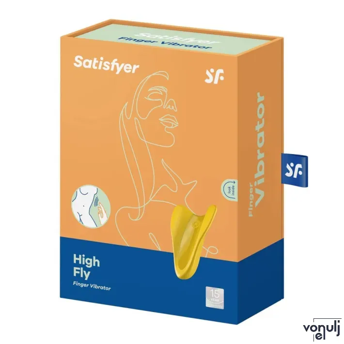 SATISFYER minivibrátor High Fly Yellow - sárga színben, vízálló, akkumulátoros