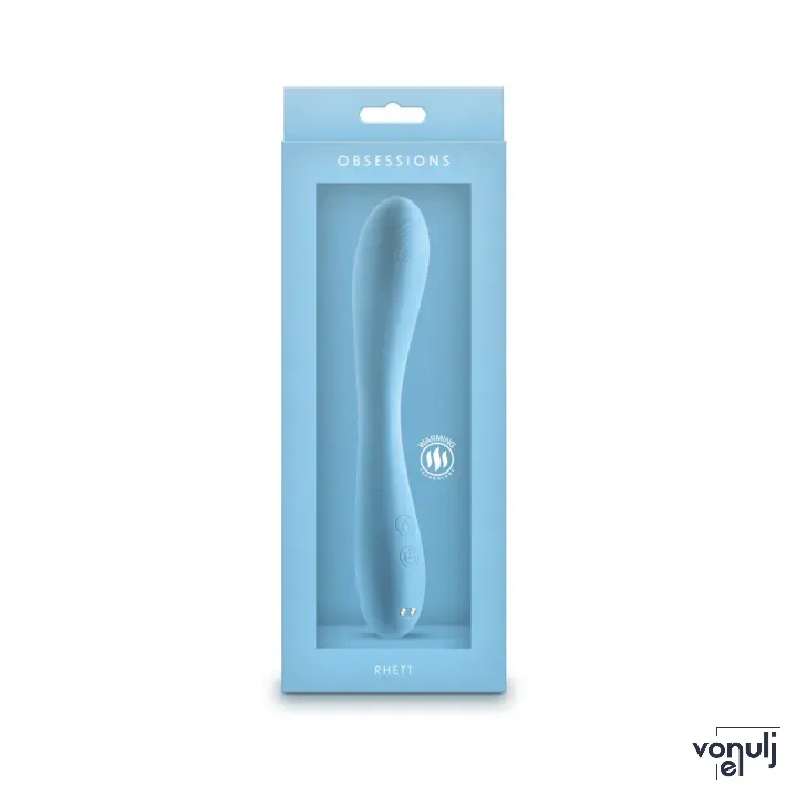 NS NOVELTIES g pont vibrátor Obsessions Rhett Light Blue - vízálló, melegítős, akkumulátoros