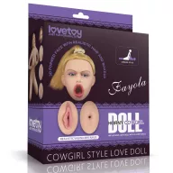 LOVETOY guminő Cowgirl Style Love Doll Flesh - felfújható, tetszínű, átlagos méretű, 3D-s arccal, 3 kéjnyílással, lábpumpával, javítókészlettel