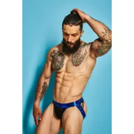 CUT4MEN erotikus férfi alsó Desire Jockstrap BlueLeatherette L - kék-fekete színben, L méretben