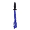 NS NOVELTIES fenékdugó Unicorn Tails Blue - kék és fekete színben, unicornis farokkal, 10,5 cm fenékdugóval, vízálló, szilikon