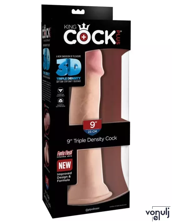 Élethű műpénisz Pipedream 9" Triple Density Cock Light - vízálló