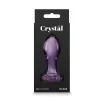 NS NOVELTIES fenékdugó Crystal Flower Purple - üveg, lila színben, virágos talppal, vízálló, (8.9 cm)