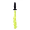 NS NOVELTIES fenékdugó Unicorn Tails Yellow - sárga és fekete színben, unicornis farokkal, 10,5 cm fenékdugóval, vízálló, szilikon