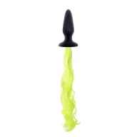 NS NOVELTIES fenékdugó Unicorn Tails Yellow - sárga és fekete színben, unicornis farokkal, 10,5 cm fenékdugóval, vízálló, szilikon