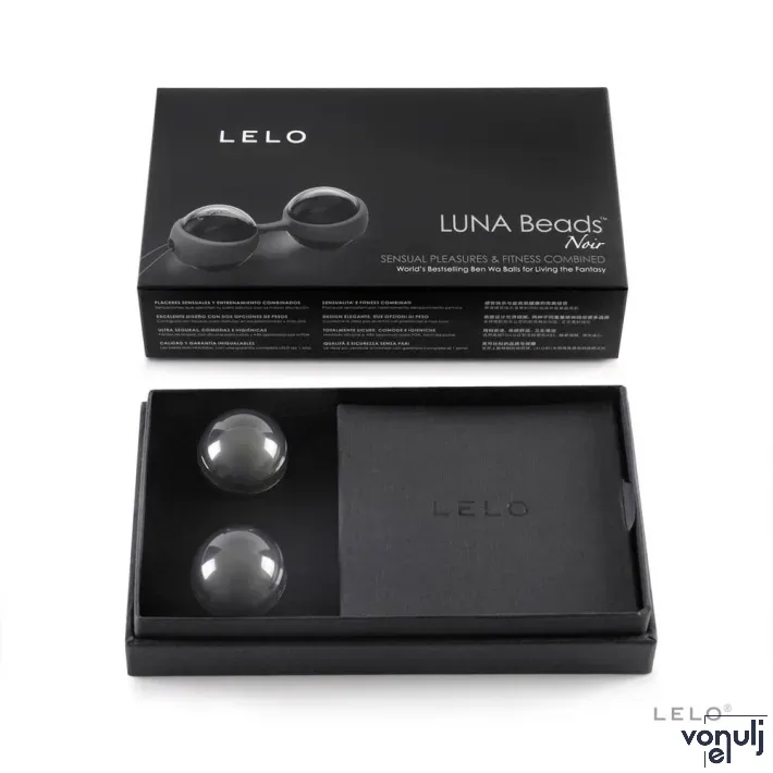 LELO gésagolyó Luna Beads Noir -  fekete színű, 2 azonos méretű, vízálló