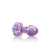 NS NOVELTIES fenékdugó Crystal Flower Purple - üveg, lila színben, virágos talppal, vízálló, (8.9 cm)