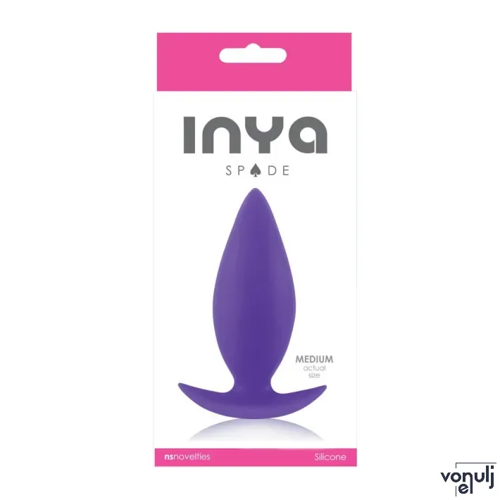 INYA fenékdugó Spades Medium Purple - lila színben, M-méretben, vízálló, szilikon (10.2 cm)