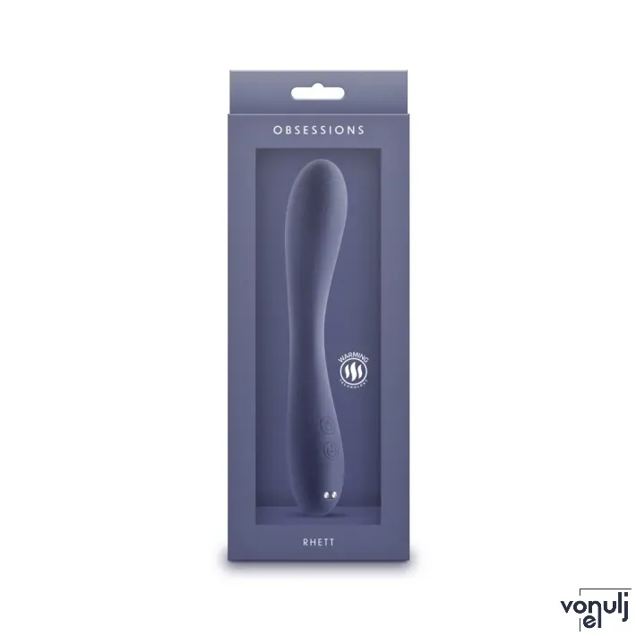 NS NOVELTIES g pont vibrátor Obsessions Rhett Dark Blue - vízálló, melegítős, akkumulátoros
