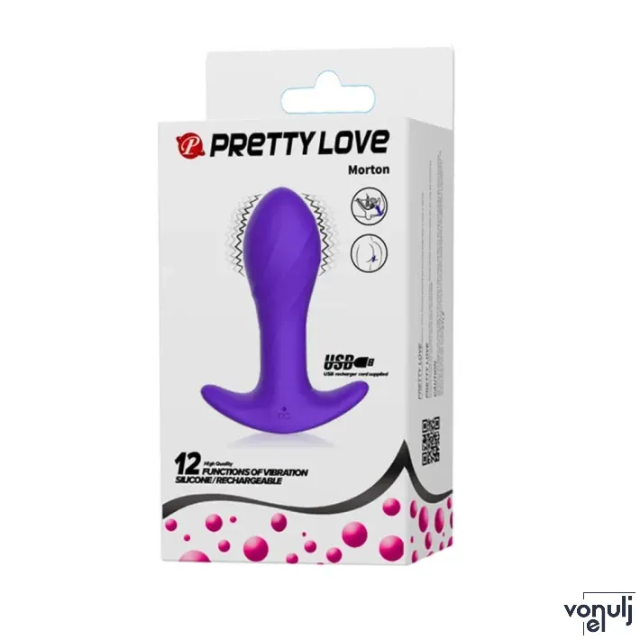 PRETTY LOVE fenékdugó Anal Plug Massager Purple - lila színben, vibrátoros, vízálló, akkumulátoros