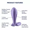 SATISFYER fenékdugó Intensity Plug Purple - lila színben, vibrációs funkcióval, ingyenes applikációval, vízálló, akkumulátoros