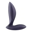 SATISFYER fenékdugó Power Plug - lila színben, vibrációs funkcióval, ingyenes applikációval, vízálló, akkumulátoros