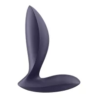 SATISFYER fenékdugó Power Plug - lila színben, vibrációs funkcióval, ingyenes applikációval, vízálló, akkumulátoros