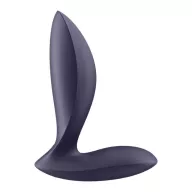 SATISFYER fenékdugó Power Plug - lila színben, vibrációs funkcióval, ingyenes applikációval, vízálló, akkumulátoros