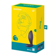 SATISFYER fenékdugó Power Plug - lila színben, vibrációs funkcióval, ingyenes applikációval, vízálló, akkumulátoros