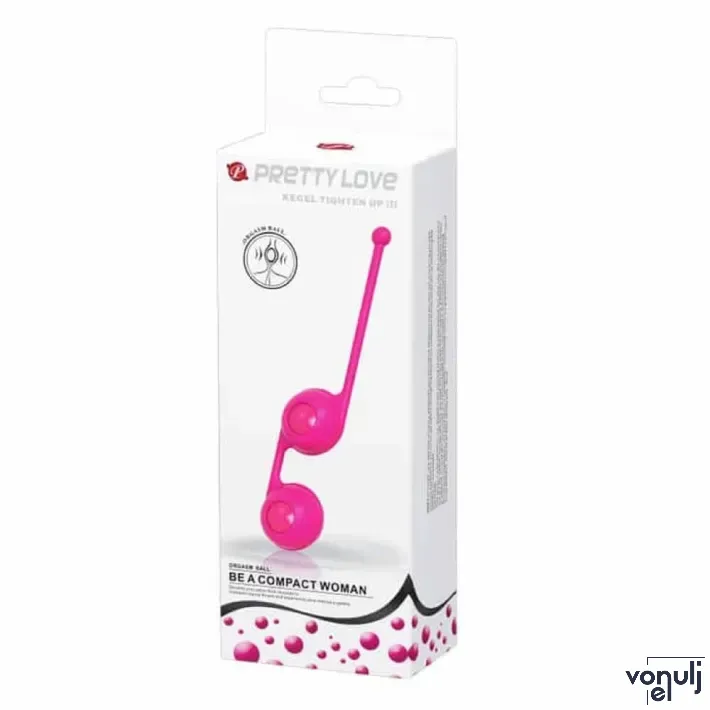 PRETTY LOVE gésagolyó Kegel Tighten Up III Pink - rózsaszín színben, azonos méretű golyókkal, vízálló
