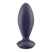 SATISFYER fenékdugó Power Plug - lila színben, vibrációs funkcióval, ingyenes applikációval, vízálló, akkumulátoros