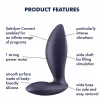 SATISFYER fenékdugó Power Plug - lila színben, vibrációs funkcióval, ingyenes applikációval, vízálló, akkumulátoros