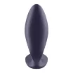 SATISFYER fenékdugó Power Plug - lila színben, vibrációs funkcióval, ingyenes applikációval, vízálló, akkumulátoros