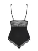 OBSESSIVE csipkés body Luvae teddy - fekete színben, L/XL méretben