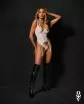 Szexi harisnyatartós fűző Obsessive Arrowel White S/M
