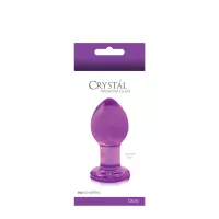 NS NOVELTIES fenékdugó Crystal Medium Purple - lila színben, üveg, M méretben, vízálló (7,6 cm)