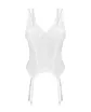 Szexi harisnyatartós fűző Obsessive Arrowel White S/M